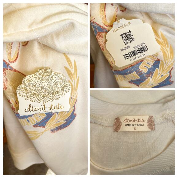 Altar’d State California Sweatshirt | Oversized Small | Cream | NWT - Picture 6 of 12
